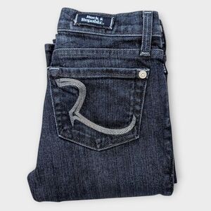 Rock & Republic Jeans Size 25 33" Tall Inseam Stretch Bootcut Dark Wash Long